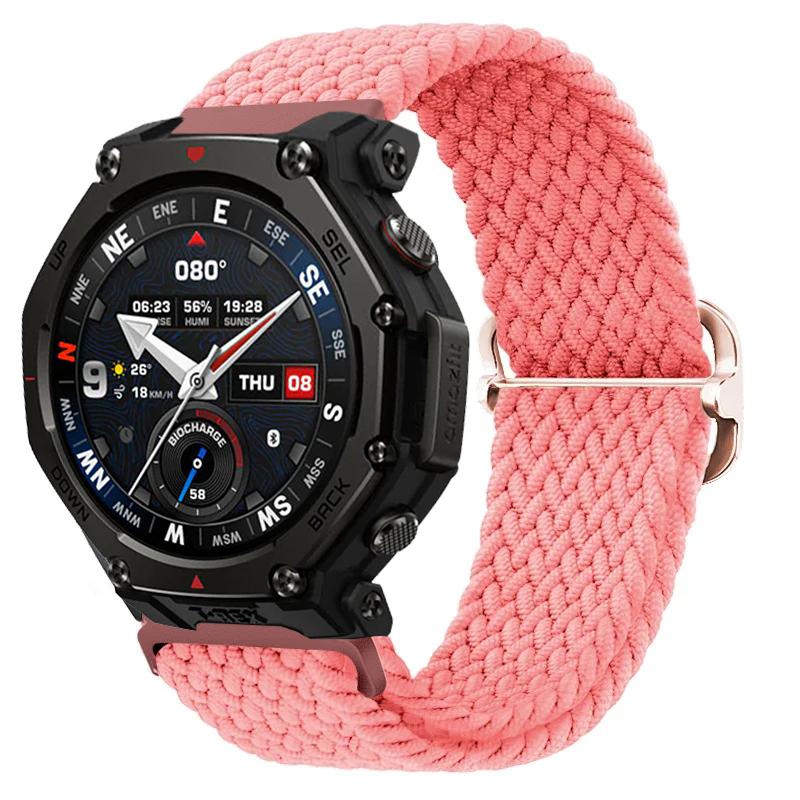 20/22mm Nylon Braided Strap For Amazfit T-Rex3 Pro 44/48mm/Helio Comfortable Band Huawei Watch 5/4 GT6-5-4 Pro 46mm Accessories