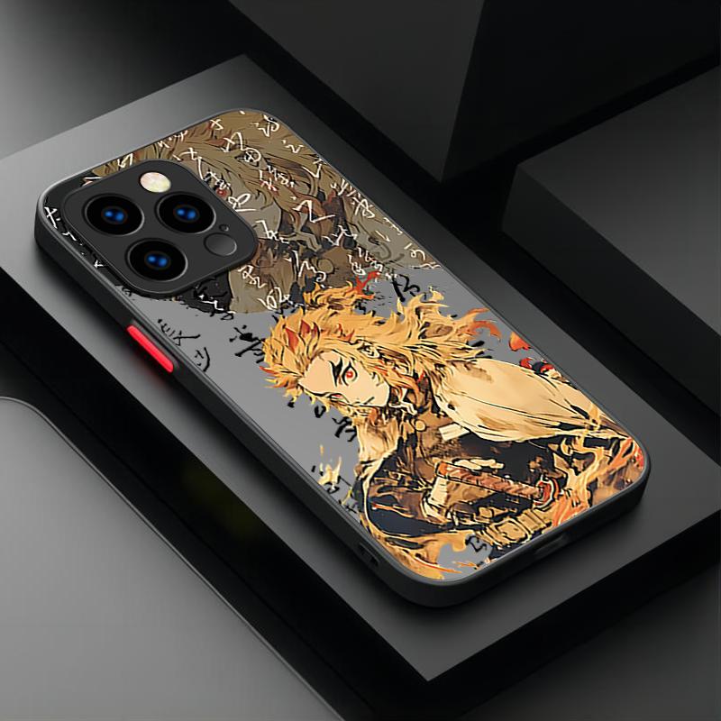 Anime D-Demon Slayer For iPhone 16 15 Promax Phone Case for Iphone 13 Case Silicone Matte Cover Shockproof Protective Soft Cover