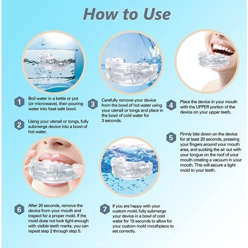 Anti-Snoring Mouthguard, Adjustable, Sleep Aid, Customizable Night Mouthguard for Teeth Grinding, Unisex