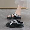 2025 Summer New Daily Casual Wear One Pedal Thick-soled Small Fragrant Beach Shoes Cross with Cool Slippers Women