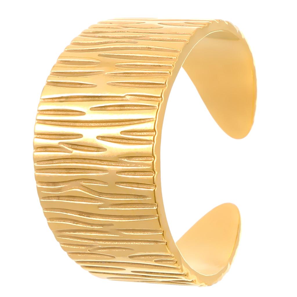 Niche design sense open index finger wide face ring women ins trendy fashion personality does not fade titanium steel accessories wholesale