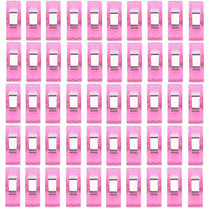 

50 PCS Clear Sewing Craft Quilt Binding Plastic Clips Clamps Pack HOT