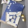 Autumn and winter new blue imitation cashmere scarf women, winter letter women's shawl thick warm one