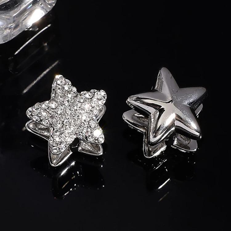 Diamond-encrusted five-pointed star zircon ear buckle light luxury fashion cold wind earrings niche personality high-end earrings