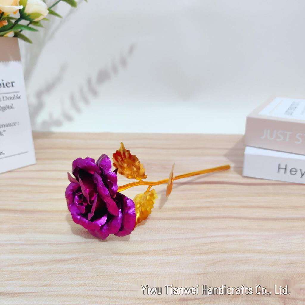 Set de Regalo Rosa de Lámina Dorada para el Día de la Madre, San Valentín, Qixi - Ideal para Mamá o Novia