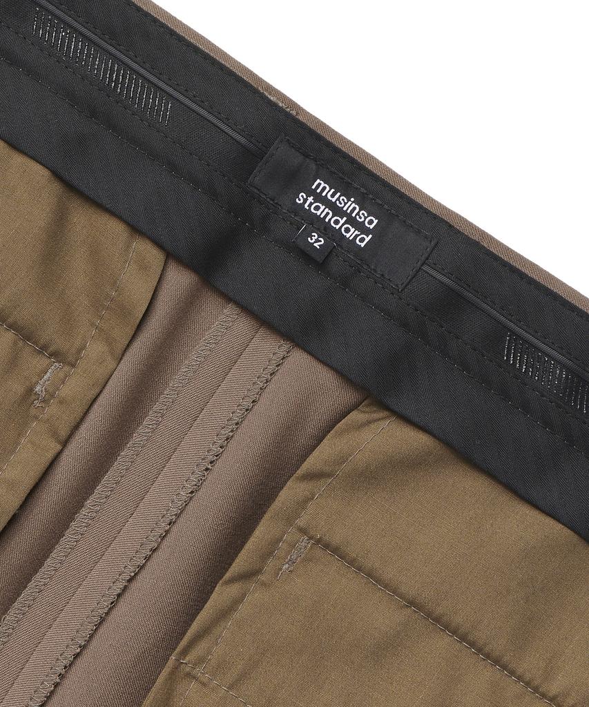 Musinsa Standard Semi-Wide Slit Hidden Banding Slacks [Light Brown]