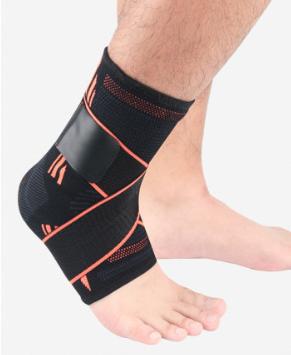 Manufacturer Adjustable Weave Elastic Compression Foot Ankle Support Brace Socks Sleeve Protector Gear with Bandage Wraps Straps