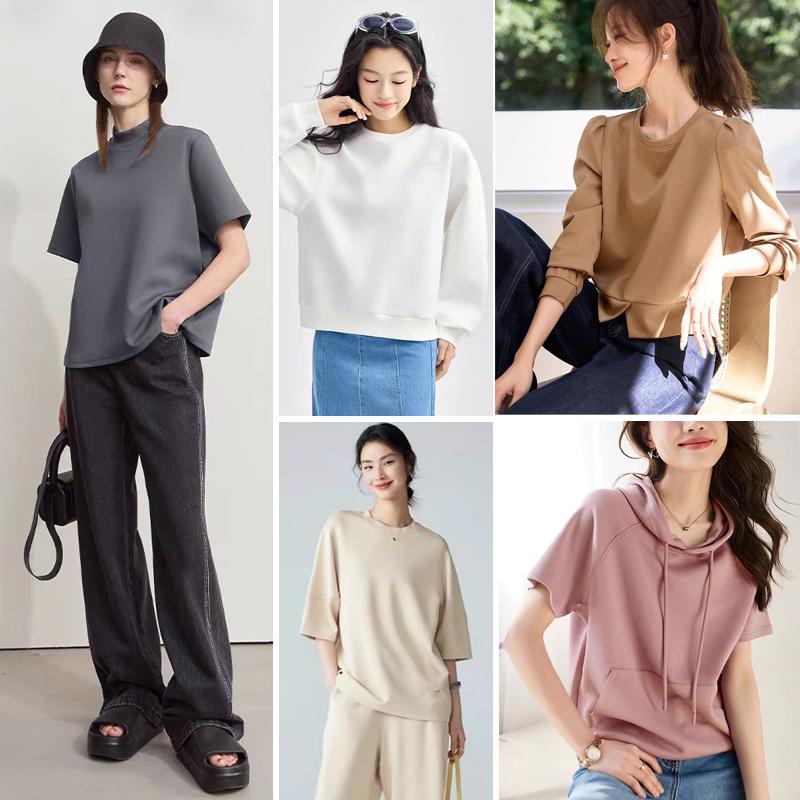 Air Layer Fabric Spring Summer Thin Knit Elastic Soft Breathable Clothing Fabric Cloth Sewing Polyester Spandex Rayon Material