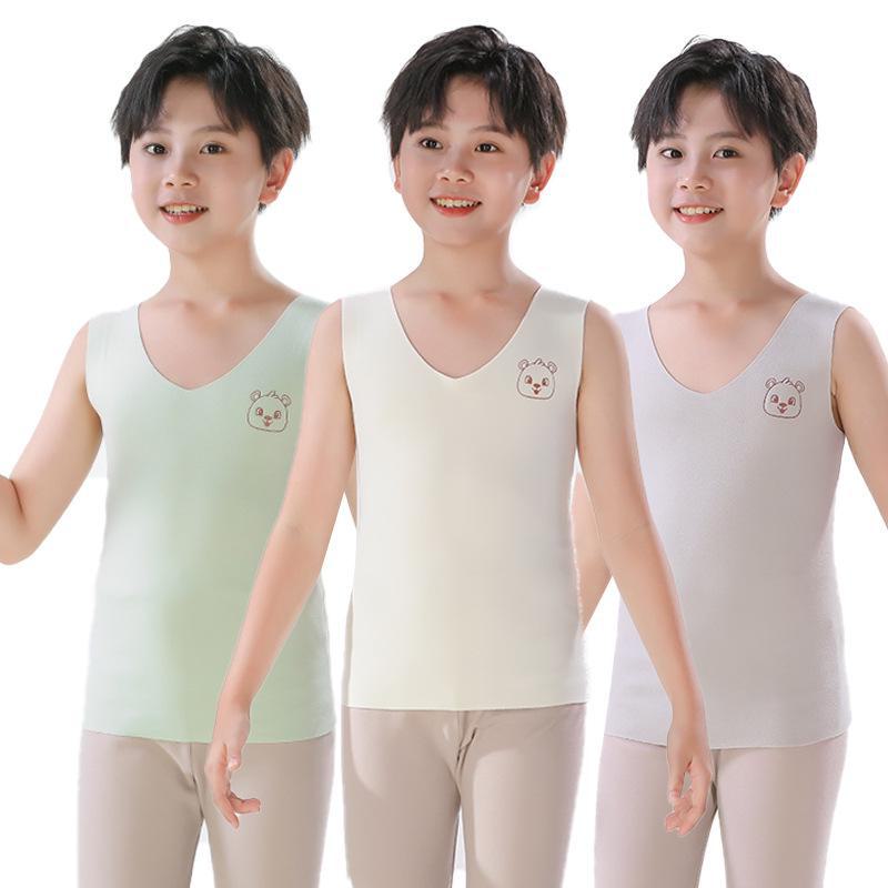 Heizweste und Thermounterwäsche-Schlafanzug aus deutschem Fleece für Kinder für Jungen und Mädchen – nahtlos, doppelseitiger Samt, Herbst-/Winterkleidung.