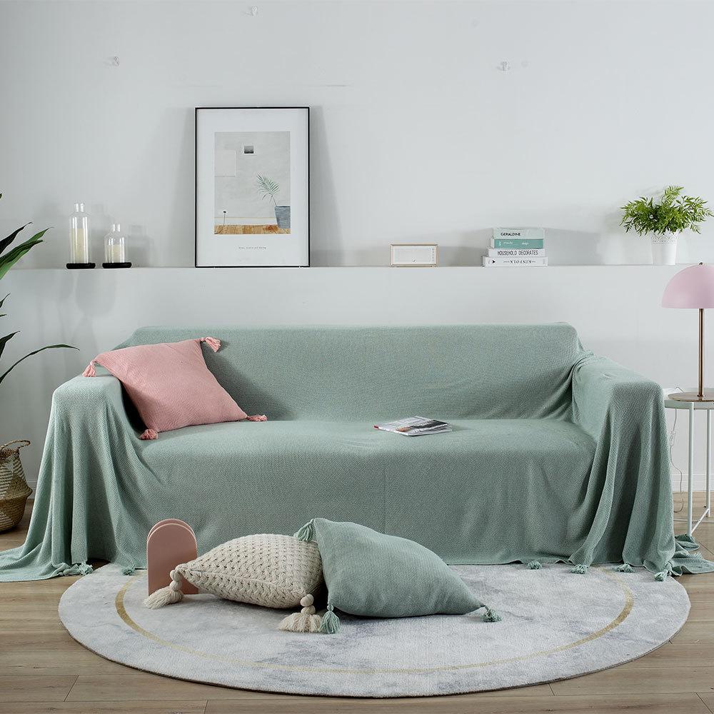 Solid Color Full Covered Sofa Cover Wool Sofa Towel All-Inclusive Sofa Cover Cloth Single Sofa Cushion Cover Cloth Cover