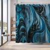 Colored marble shower curtain abstract pink purple blue fluid ink art texture lines modern luxury fabric shower curtain