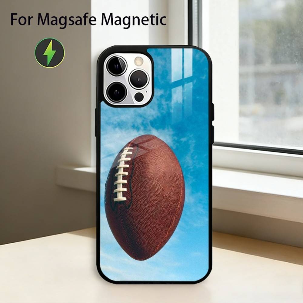 American Football Sport Handyhülle Für iPhone17,16,15,14,13,12,11 Plus,Pro Magnetisch mit Magsafe Kabelloses Laden