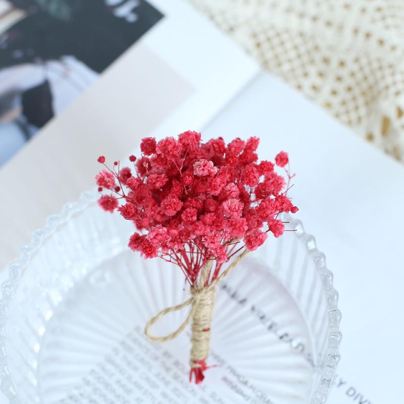 12cm Preserved Flower Boutonniere: Mini Bouquet for Bride, Bridesmaid, Wedding, Gift Box, Party Favor Decoration