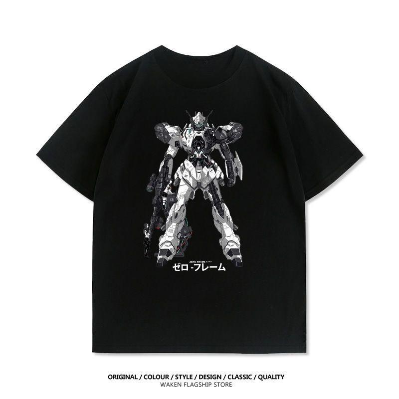 Mobile Suit Gundam Zero Sommer Zweite DiUnisexsion Anime Bedrucktes Kurzarm-T-Shirt Unisexs Koreanische Version Baumwolle Locker Oberteil