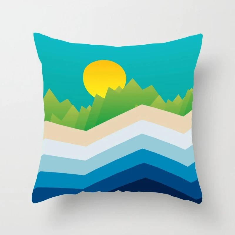 Creative Geometric Colorful Pattern Pillowcase Interior Decoration Office Living Room Home Pillowcase