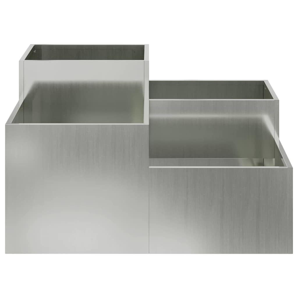 Garden Planter Silver 80 X 80 X 48 Cm Galvanized Steel