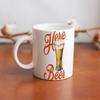 1pc 11oz Double-Sided Printed Ceramic Mug for Beer Enthusiasts, Simple Daily Cup for Coffee or Tea, Great Fun Gift Idea