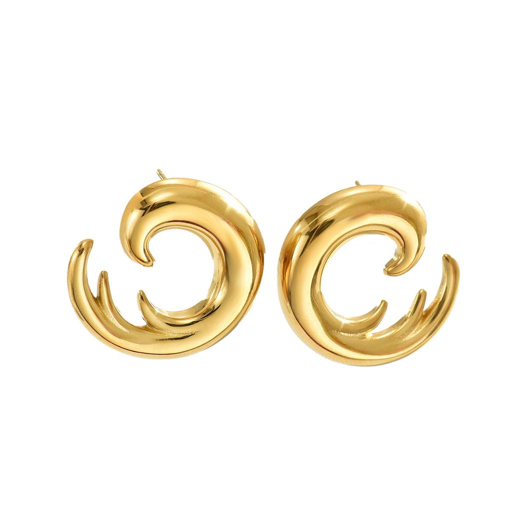 European and American Style Women's Earrings Geometric Wave Shape Design Earrings