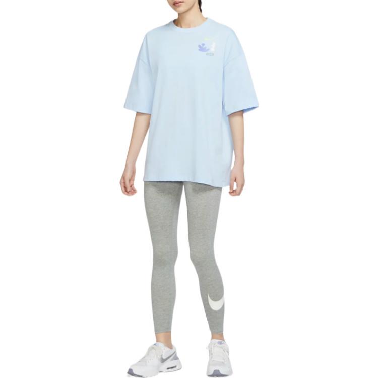 Nike Women'ss Retro Hand-Drawn Drop Shoulder T-Shirt Blue DX6150-441