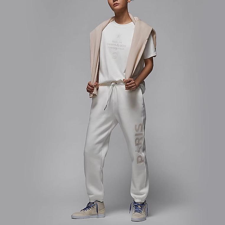 Jordan Paris Series Letter Comfortable Breathable Lace-Up Sports Long Pants Women Bottoms Sail-White FV7765133