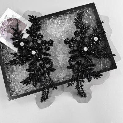 Mesh, Nail Beads, Rhinestone Decorations, Floral Patches, Clothing, Wedding Dresses, Front Collar Accessories, Floral Cloth Patches