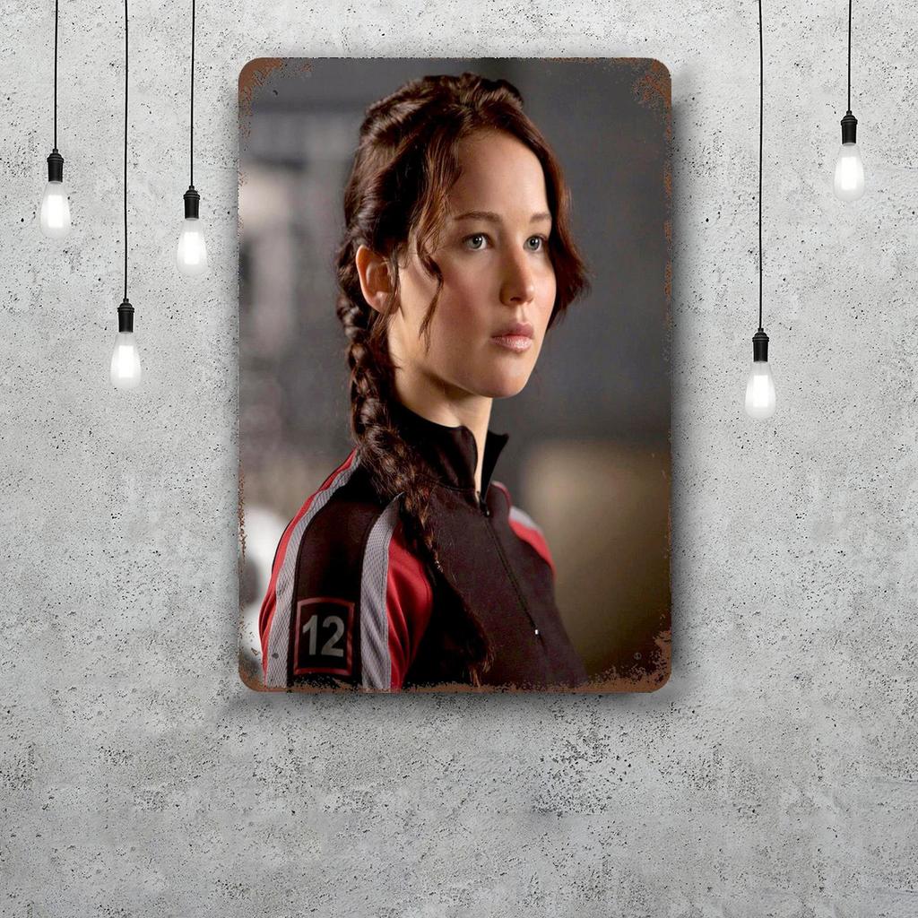 Katniss Everdeen Game Vintage Metal Tin Signs Posters Decor Retro Metal Plaque Wall Art Decor for Garage Bar