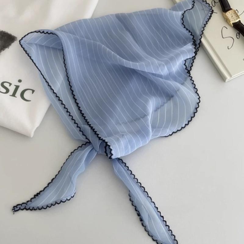 

Косынка Сладкий Горошек Повязка на Голову Тюрбан Корейский Свежий Маленький Шарф Тонкая Полосатая Треугольная Повязка для Волос Девочки Size fits all