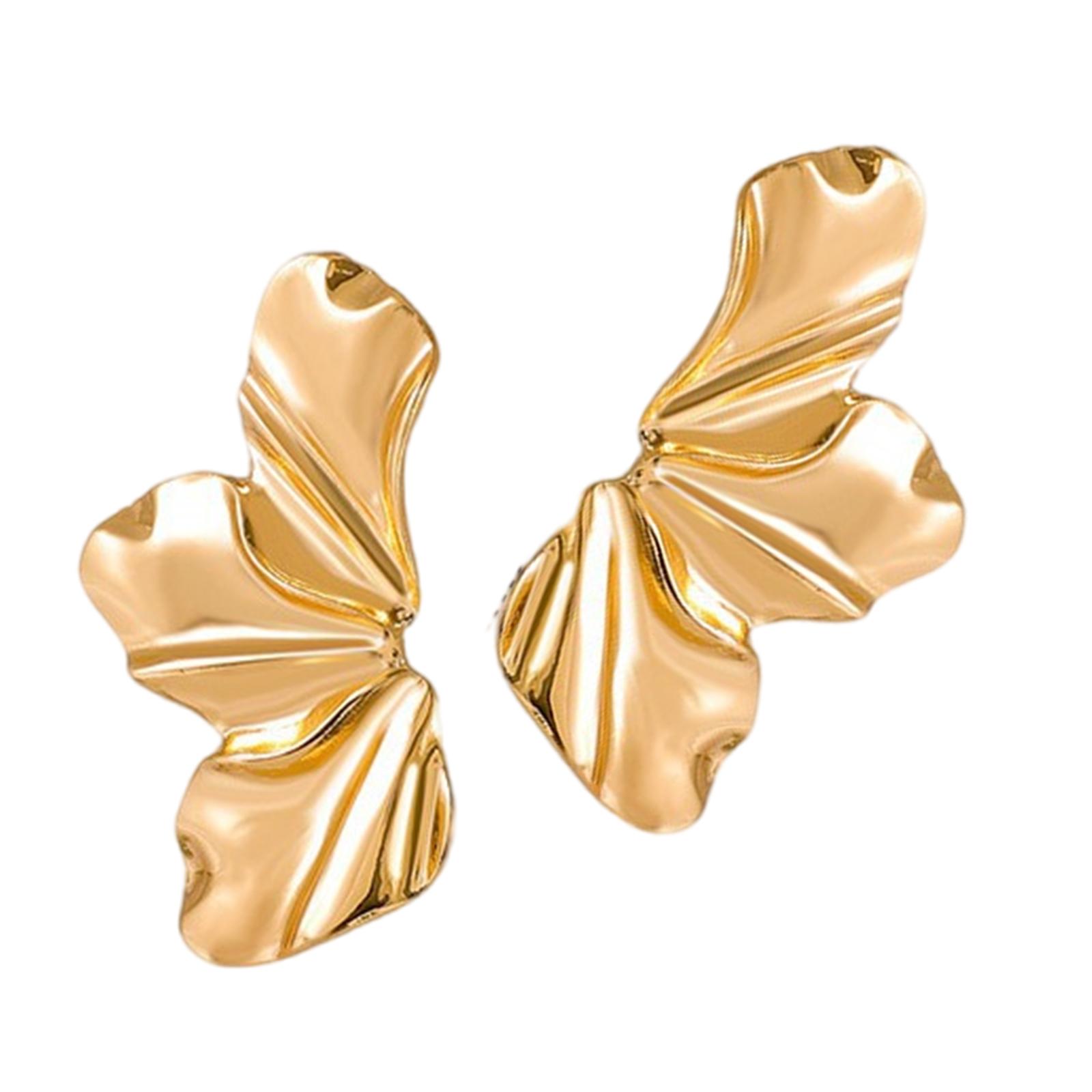 Элегантные серьги с лепестками неправильной формы, изготовленные из прочных сплавных материалов, подходят для различных стильных нарядов и мероприятий.