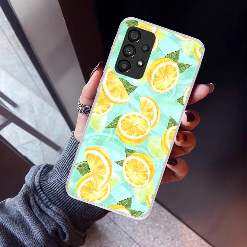 

Summer Fruits Lemon Phone Case For Samsung Galaxy A12 A52S A42 A32 A22 A51 A50 Note 20 Ultra 10 S10 Plus A71 A70 A31 A30 A10S Ga Samsung A10