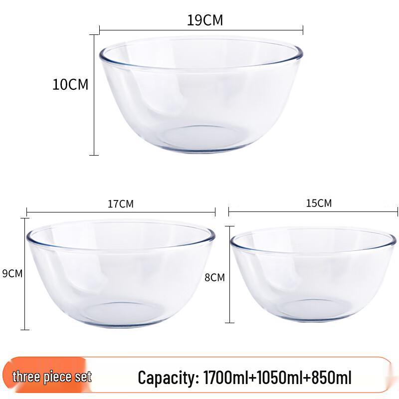 

Frevinz Large Transparent Heat-Resistant Glass Mixing Bowl