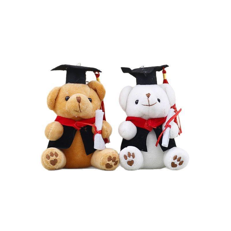 Doctor Bear Plush Toys Soft Filled Doll Keychain Student Souvenir Graduation