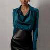 2026 Solid Color Cowl Neck Blouse - Simple, Chic, and Perfect for Spring and Autumn