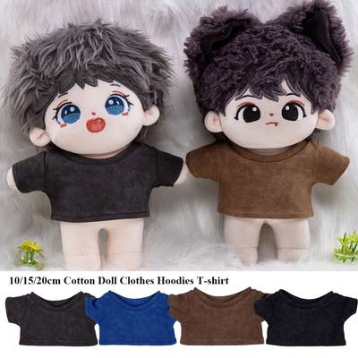 Toys Accessories Cotton Doll Clothes Fashion Style Elastic Mini Clothes T-shirt Sweaters for 10/15/20cm Cotton Stuffed Dolls