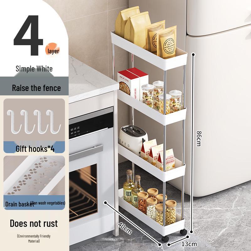 Multi-Layer Floor-Standing Trolley: Kitchen, Living Room, Bath Storage Rack