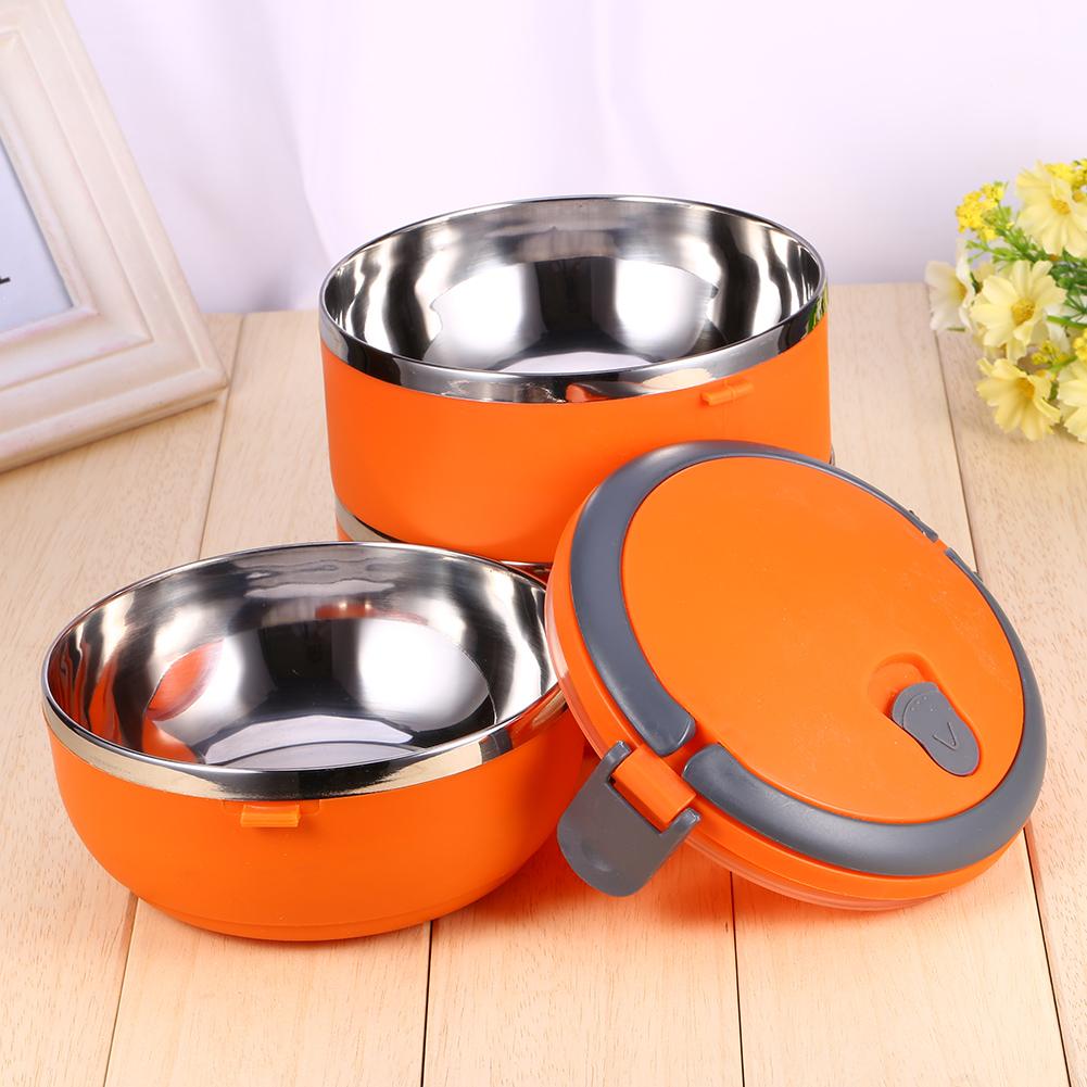 Round 1/2/3/4Layer Durable Stainless Steel Lunch Box Bento Picnic Food Container