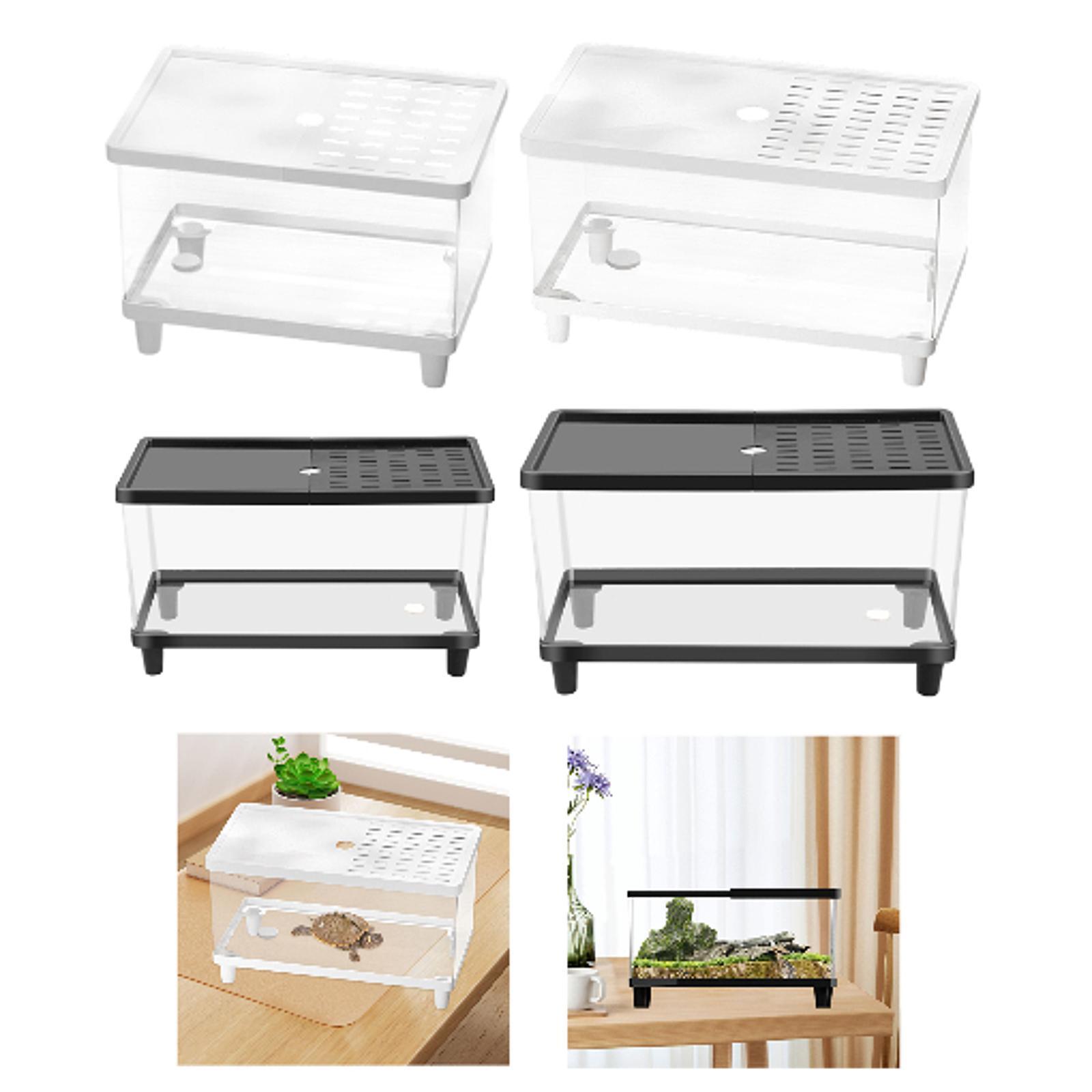 Small Lizard Tank PET Material Reptile Enclosure Full View Ventilation for Frogs Snails Fish Turtles