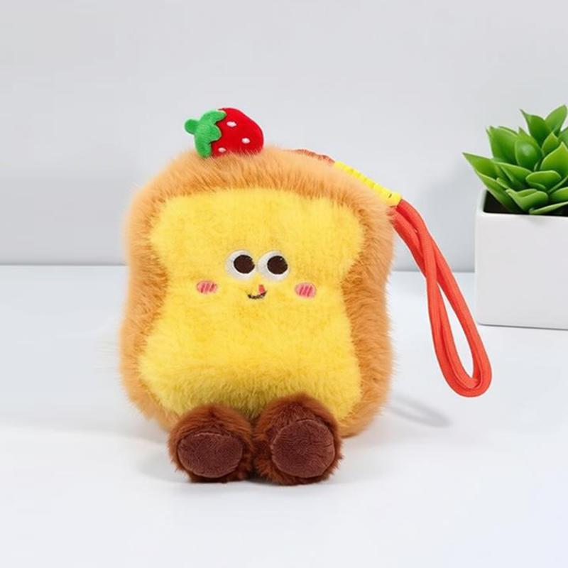 Fun Pizza Croissants Plush Pendant Toast Sandwich Hamburger Plush Toy Cute Cake Dog French Fries Stuffed Doll Stylish Charm