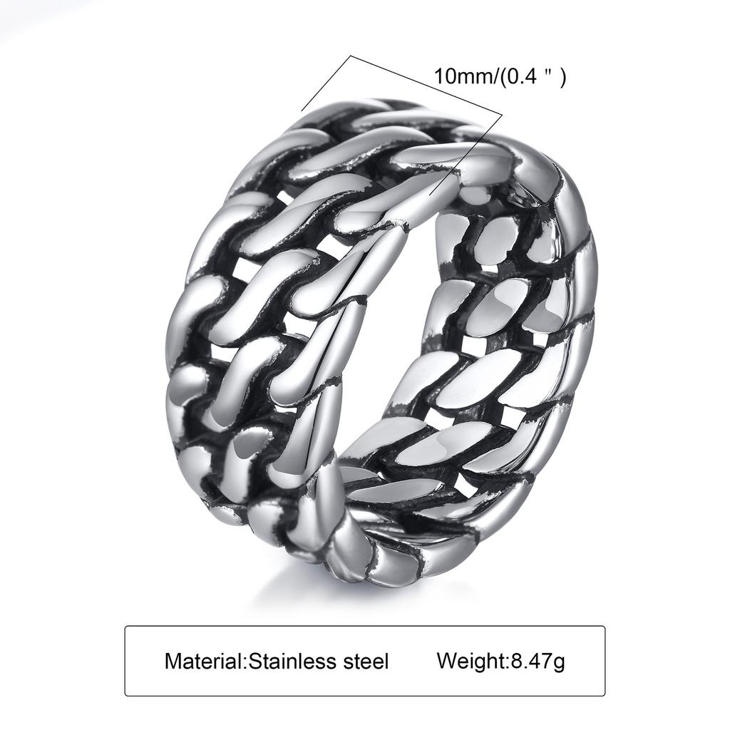 Punk Vintage Ethnic Rings for Men Retro Viking Knot Rune Finger Band, Black Geometric Square Stone Signet Ring Jewelry