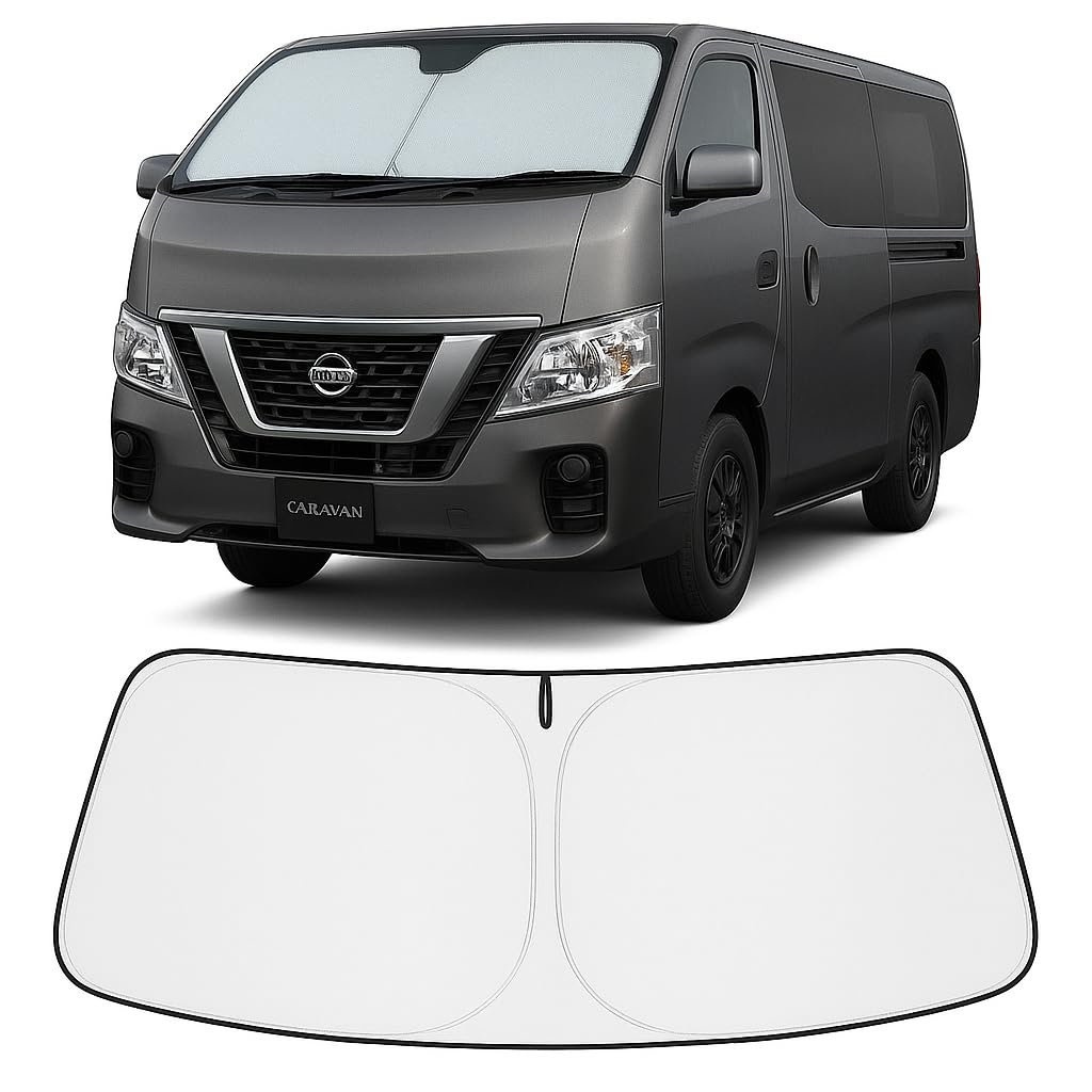 Proadsy Nissan Caravan NV350 E26 Exclusive Front Heat UV Dashcam Storage Bag Included (2012-Present) Sunshade, Foldable, 4-Layer Shielding, 99%