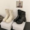 British Style Thick Heel Short Boots Women's 2025 Autumn New Temperament Versatile Martin Boots Small Man Height and Thinness Boots