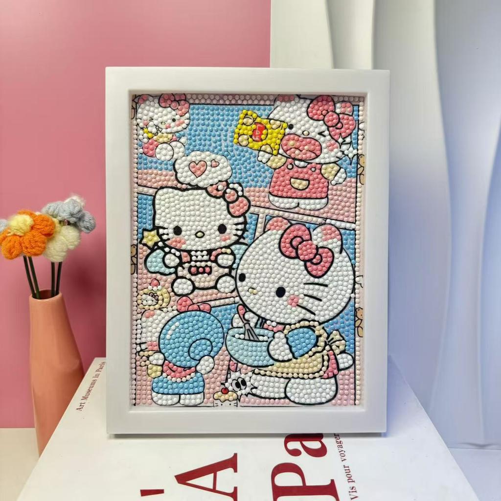 Children'S Diamond Painting Framed Handmade Diy Material Bag Sanrio Diamond Paste Painting Concentration Toy