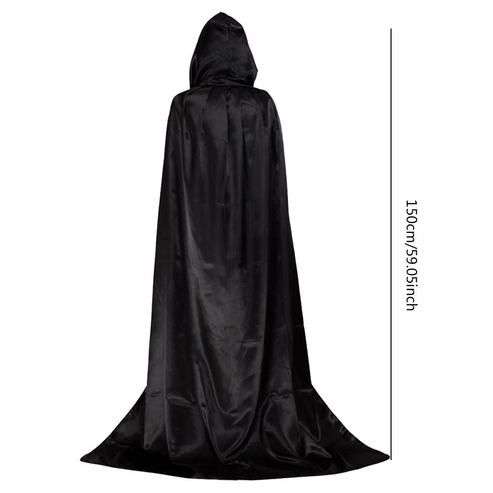 Halloween Vampire Cloak Adult Kids Velvet Robe Cape Black Loose Hooded Long Cloak Witch Vampire Cosplay Costume for Halloween