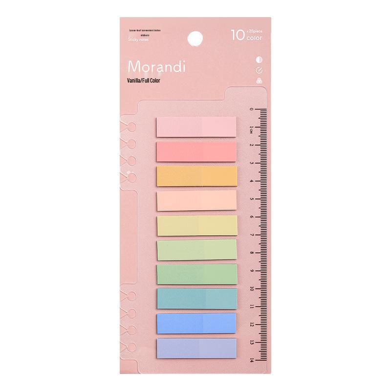 Morandi Color Pet Sticky Notes and Index Tabs - Fresh, Loose-Leaf Memo Pad Labels