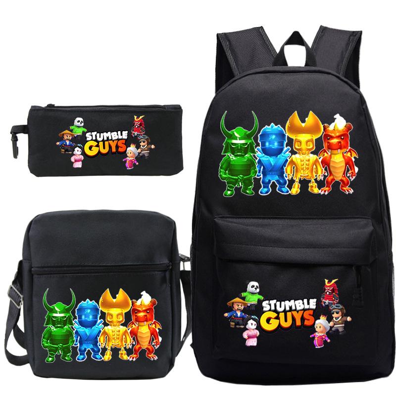 Game Merchandise Printed Children'S Schoolbag Set Teen Backpack Three-Piece Set