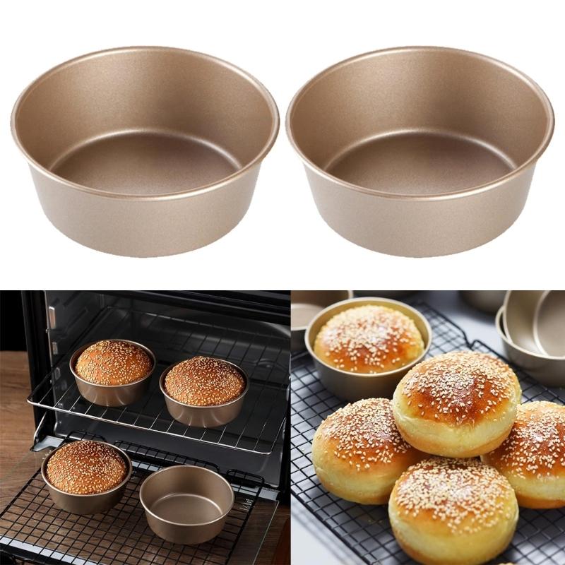 Hamburger Bun Molds Carbon Steel Material Mini Cake Tins Baking Tools for Breads