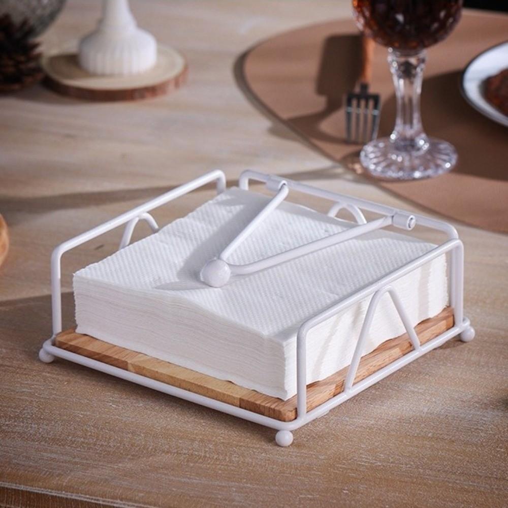 Metal Flat Napkin Holder Square Serviette Holder Reusable Paper Towel Dispenser  Restaurant