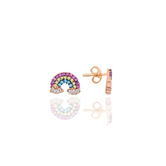 

Срібна троянда Райдужна сережка Sgtl10579rose