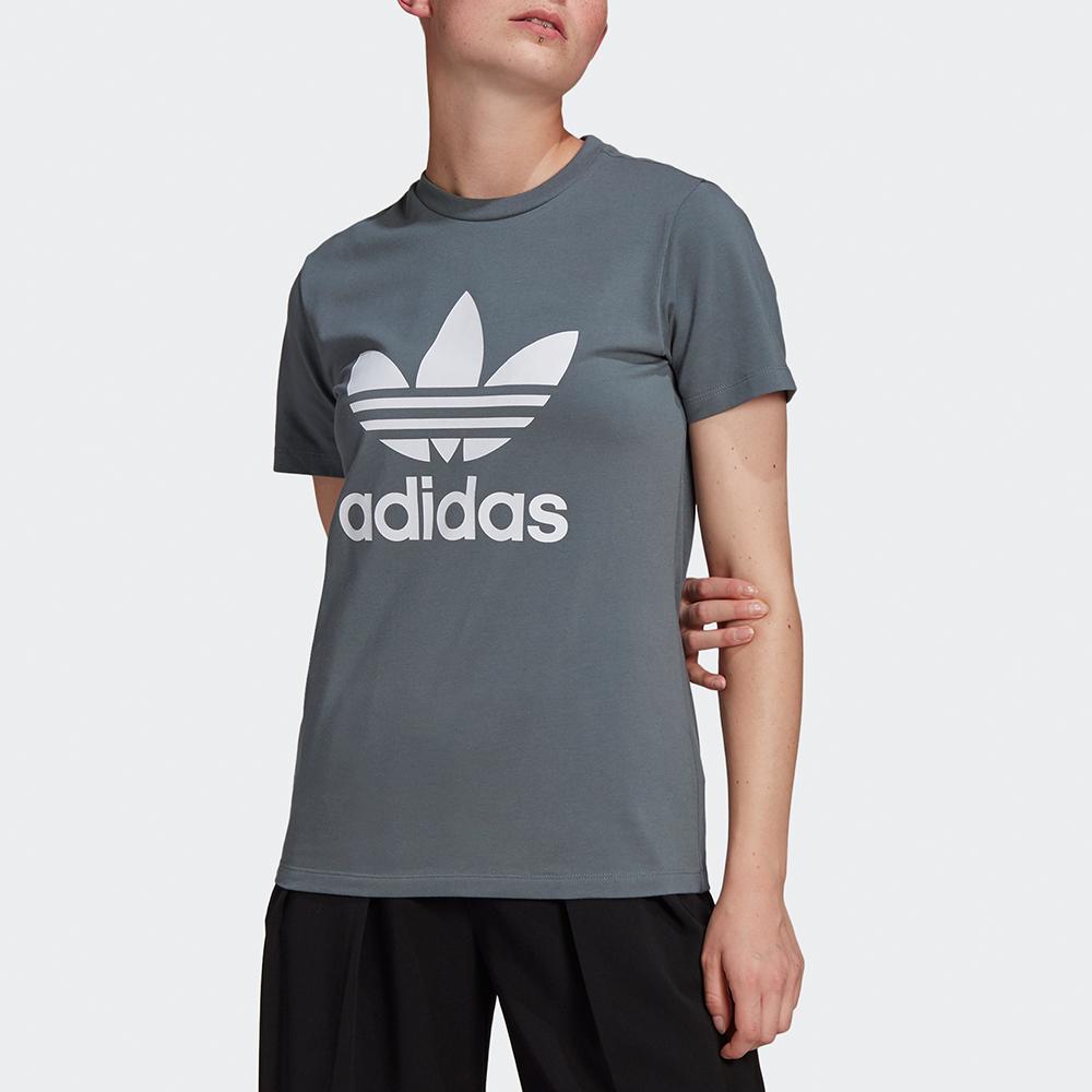 adidas Originals Classic Logo Print Sports Casual Short Sleeve T-Shirt Women Tops Navy-Blue GN2903