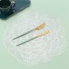 6/4pcs Creative Flower-shaped Placemat Banquet Dining Table Mat PVC Hollow Decor Cushion Elegant Home Coaster Dinner Table Pad