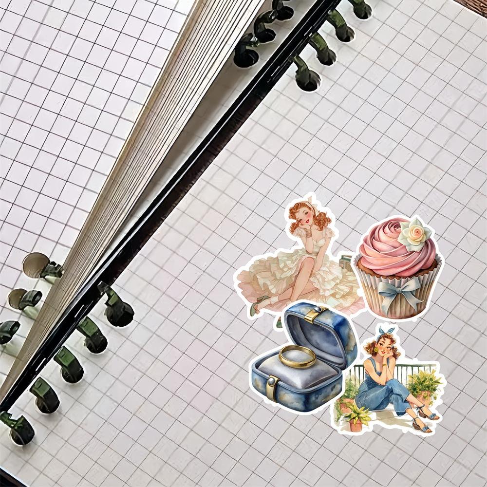 20Pcs/pack Cute Watercolor Wedding Rose Blossoms Stickers Scrapbooking Decoration Paper Stationery DIY Sticker School Supply